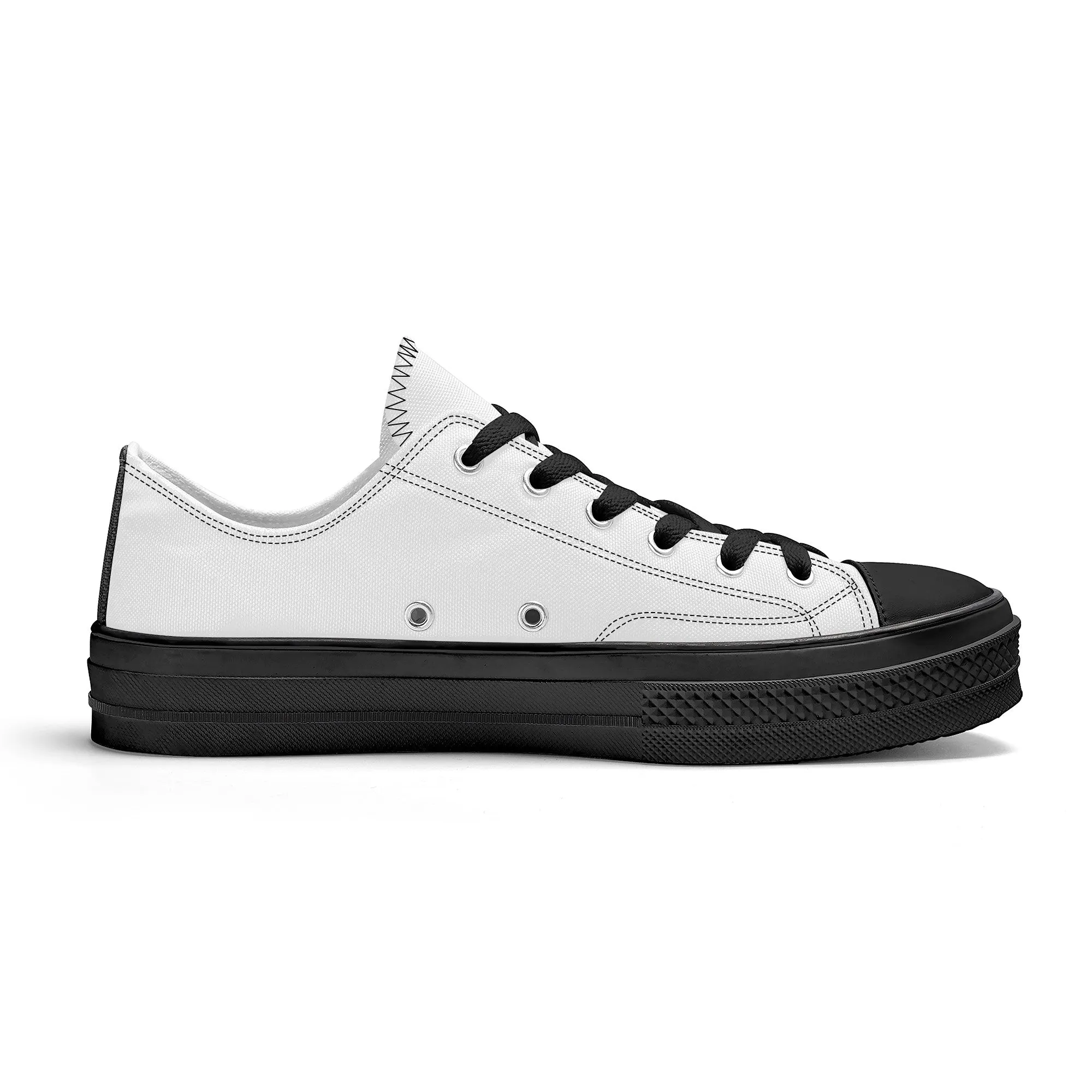 Custom Low Top Canvas Shoes -Black Classic