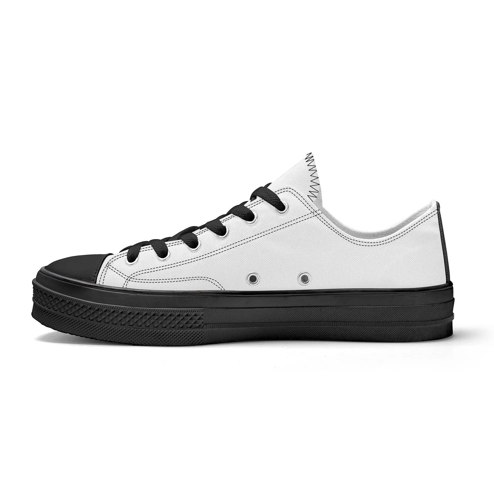 Custom Low Top Canvas Shoes -Black Classic