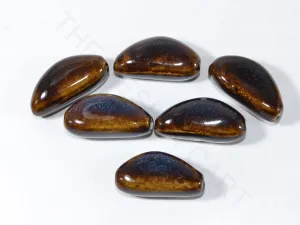 Dark Brown Semi-Spherical Ceramic Beads