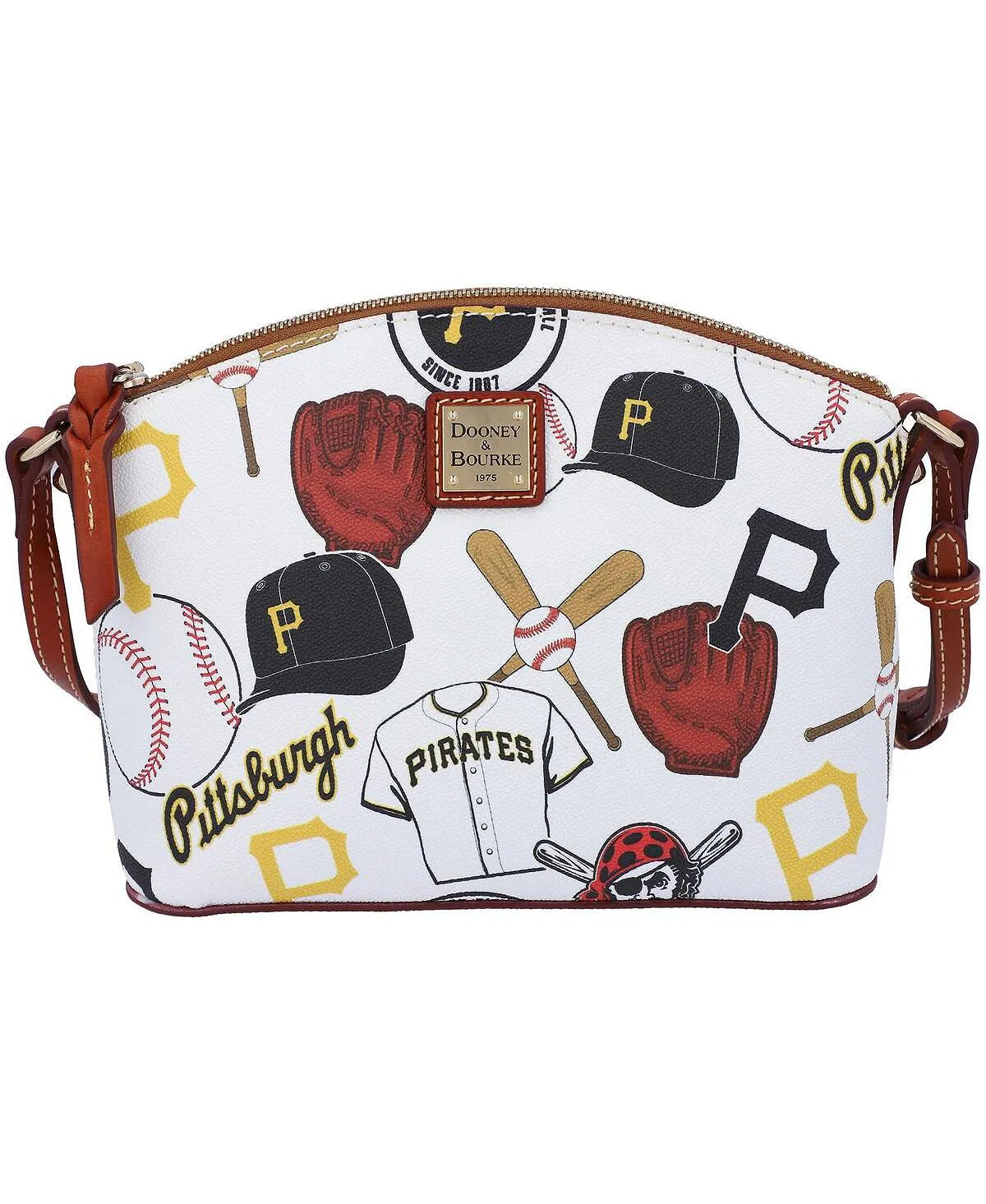 Dooney & Bourke Women's Pittsburgh Pirates Gameday Suki Medium Strap Crossbody Sneakers white