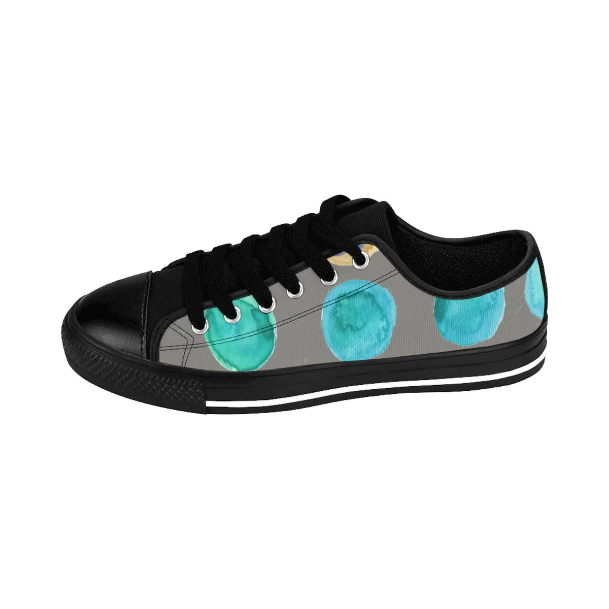 Dotted Women's Running Shoes, Colorful Abstract Polka Dots Print Low Top Sneakers Shoes