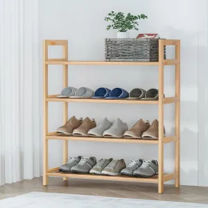 Durable 4-Tier Shoe Rack with Weaved Shelves - Artiss