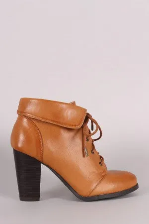 Farra - Folded Cuff Chunky Heel Booties