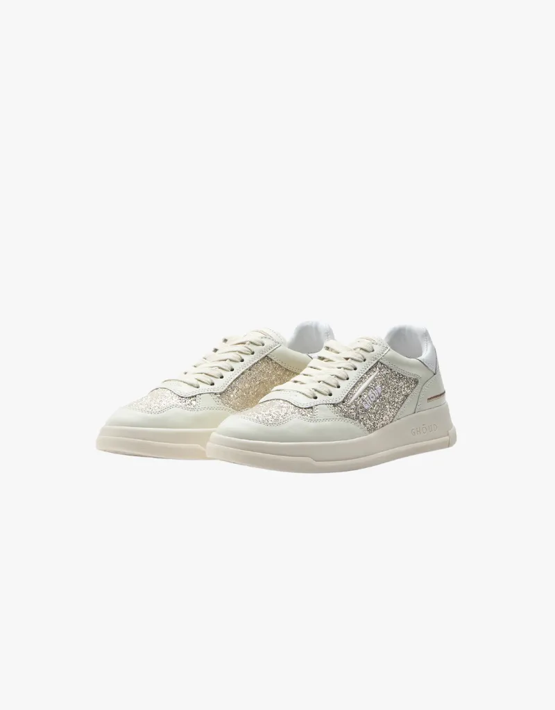 GHŌUD Tweener Low Sneakers in Glitter Ivory Platinum