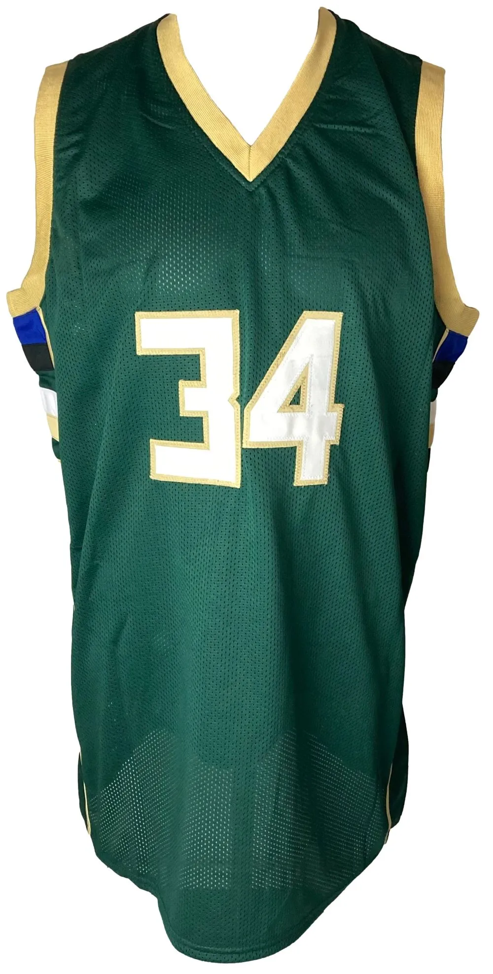 Giannis Antetokounmpo Milwaukee Signed Green Basketball Jersey BAS ITP