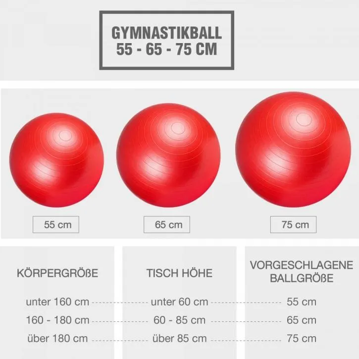 Gym Ball Fitness Ball 65cm - Red