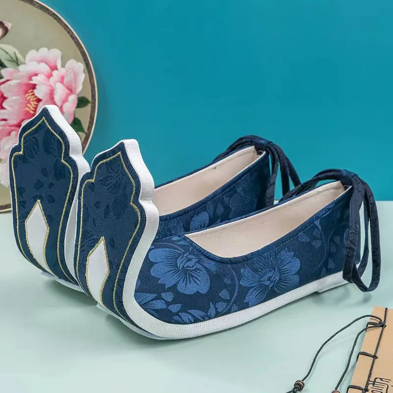 Hanfu Shoes: Zither Upturned Toecap Shoes