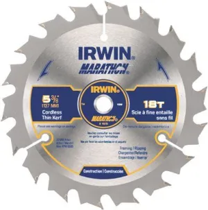 Irwin Marathon Cordless Circular Saw Blades 5-3/8 In. X 18T' 10Mm Arbor