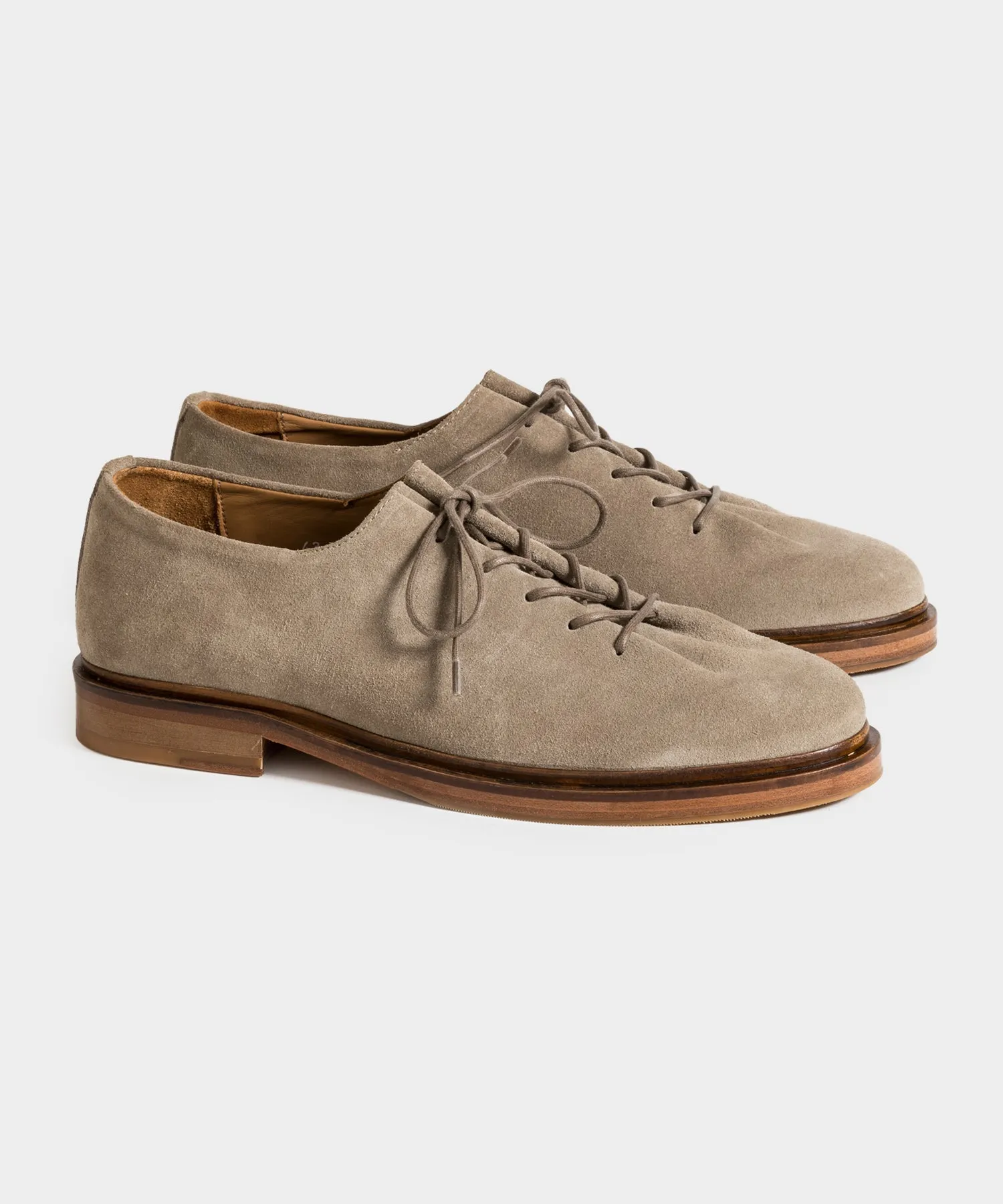 Jacques Solovière Edouard Lace-Up Dress Shoe in Beige Suede