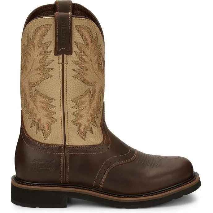 Justin Men's Superintendent 11" Western Work Boot -Brown- SE4660