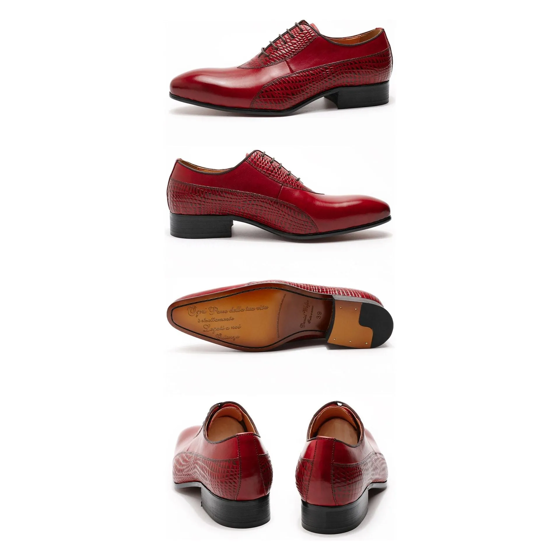 LaceLux Exotic Lace Up Oxford Shoes