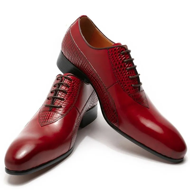 LaceLux Exotic Lace Up Oxford Shoes