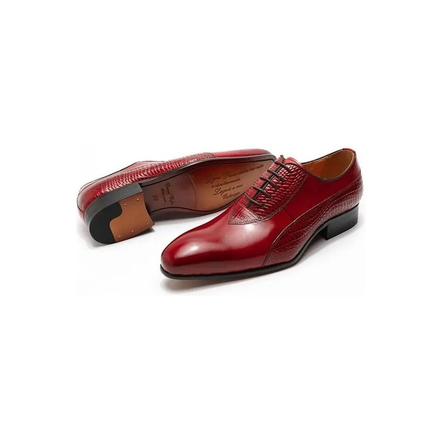 LaceLux Exotic Lace Up Oxford Shoes