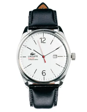 Lacoste Black Leather Strap Watch