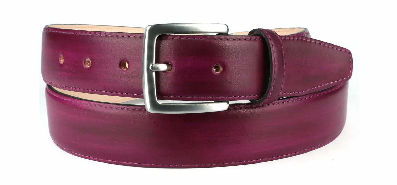 Leather Belt Plum