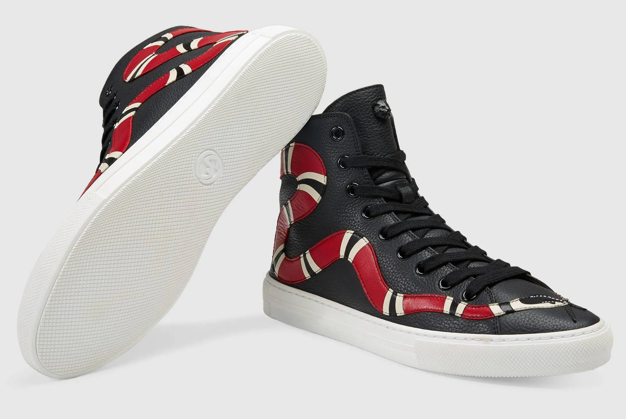 Leather Kingsnake High-Top Sneakers