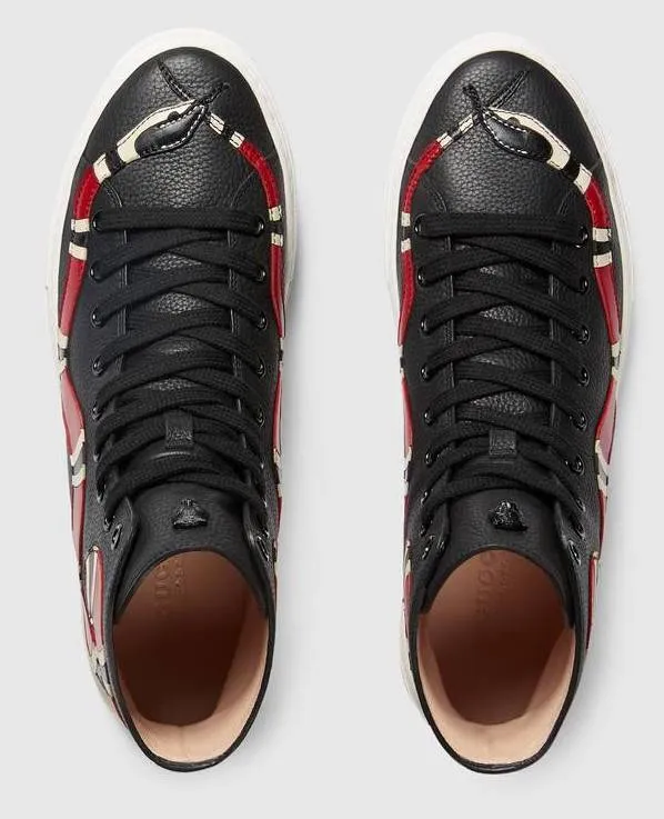 Leather Kingsnake High-Top Sneakers