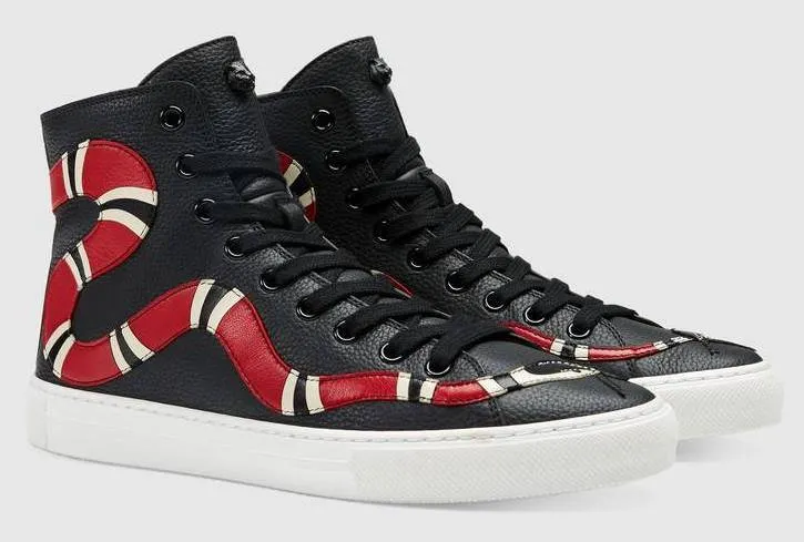 Leather Kingsnake High-Top Sneakers