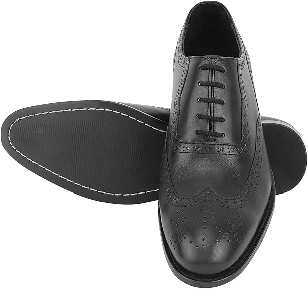 Libertyzeno Men's Black Wingtip Slip-On Dress Shoes Size 7.0 Pair Of Shoes