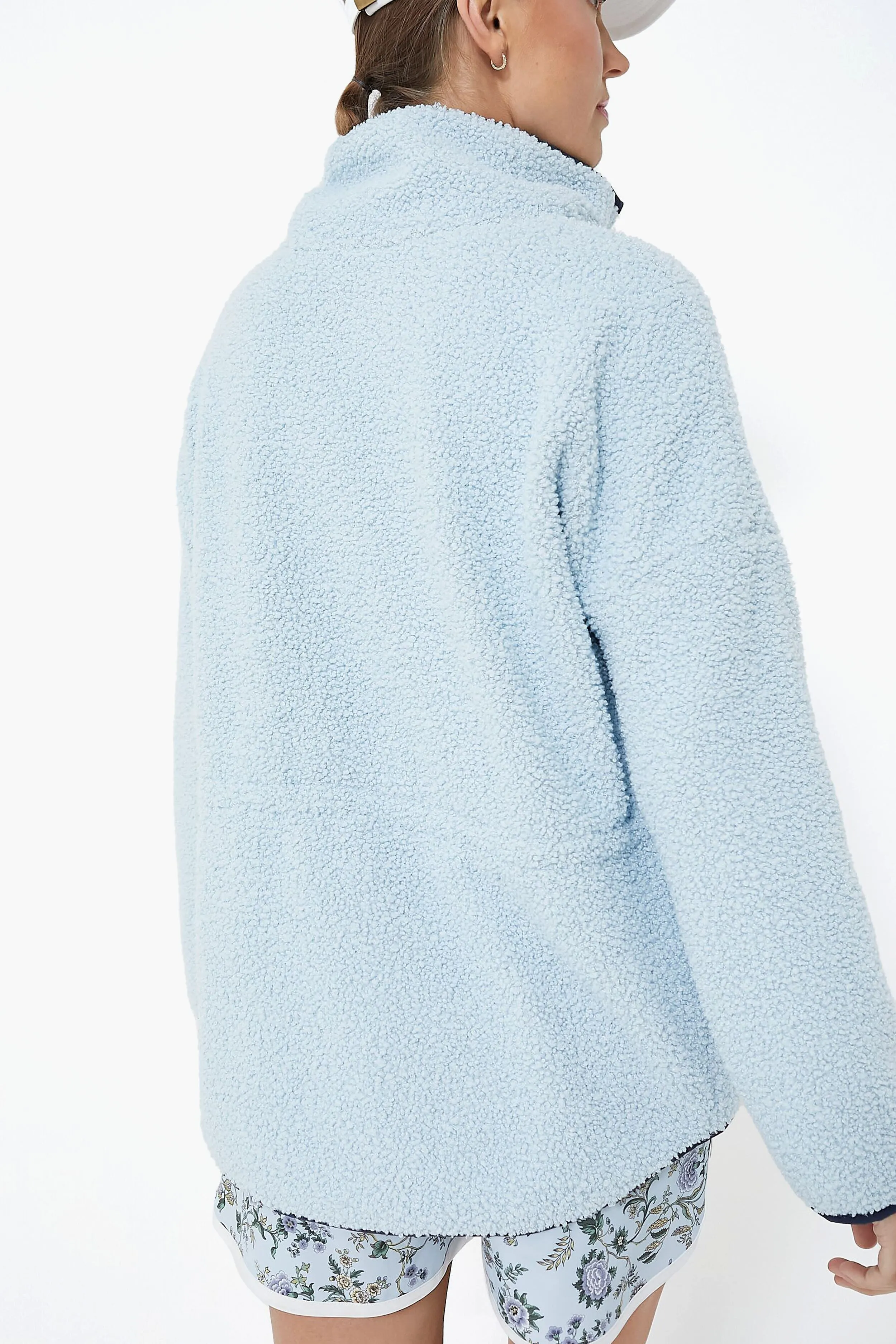 Light Blue Cinched Teddy Natalie Quarter Zip