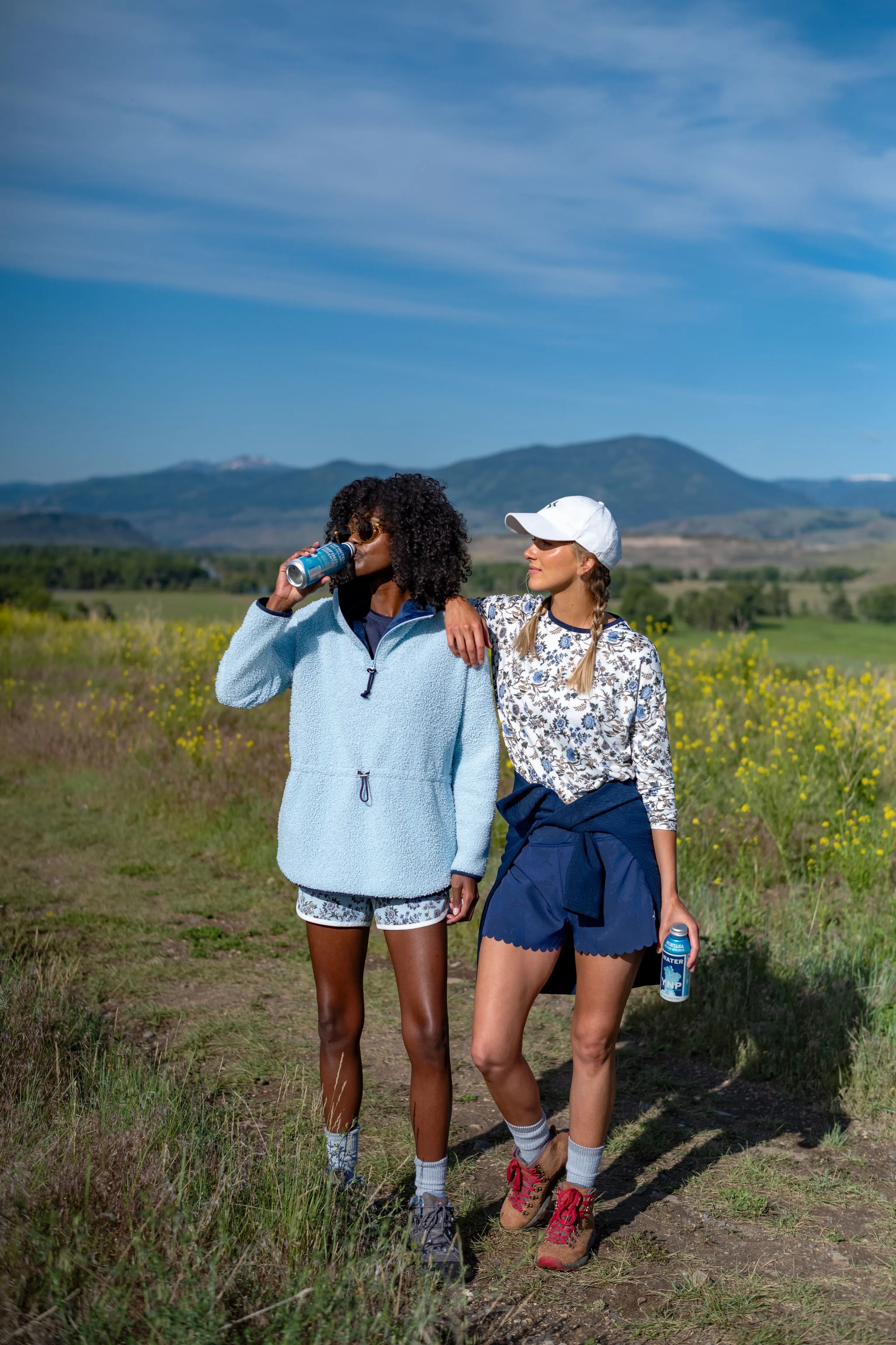 Light Blue Cinched Teddy Natalie Quarter Zip