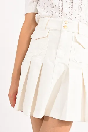 Lili White Denim Tennis Skirt