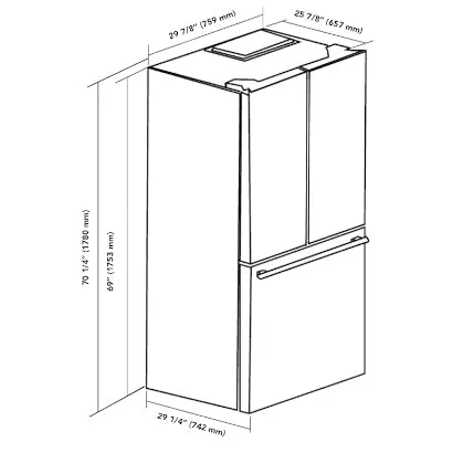 Marathon MFF180WFD 18 cu.ft. French Door Bottom Mount Frost Free Refrigerator in White