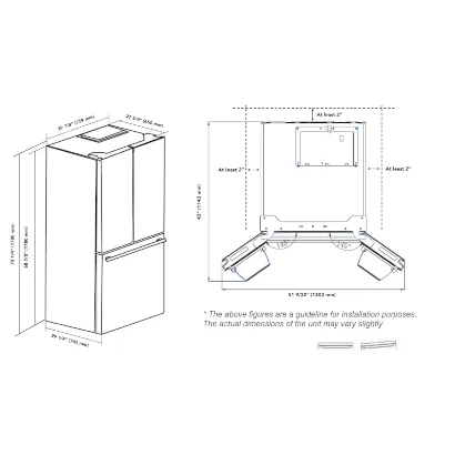 Marathon MFF180WFD 18 cu.ft. French Door Bottom Mount Frost Free Refrigerator in White