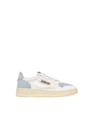 Medalist Low in White & Blue Suede