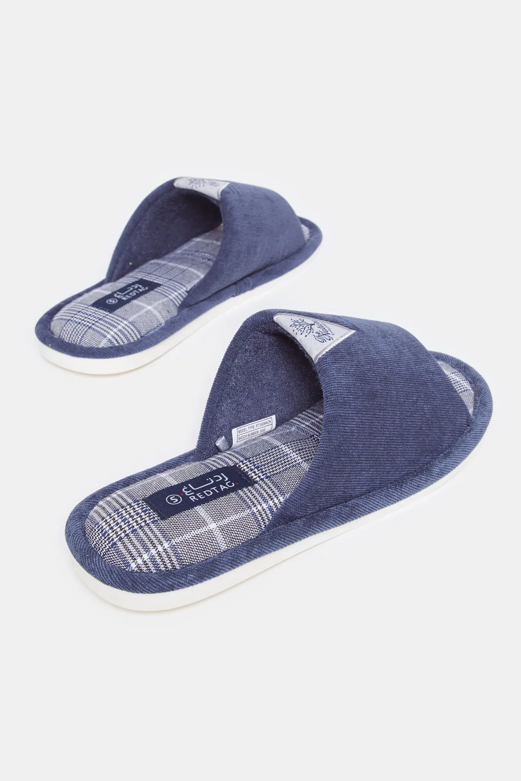 Men Navy Textured Solid Slipper