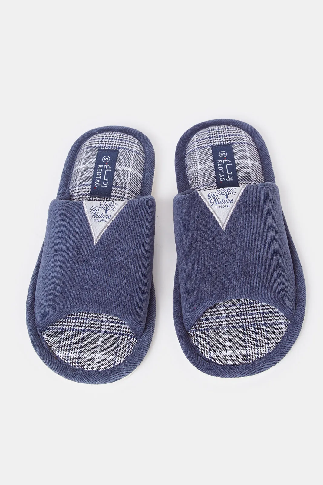 Men Navy Textured Solid Slipper