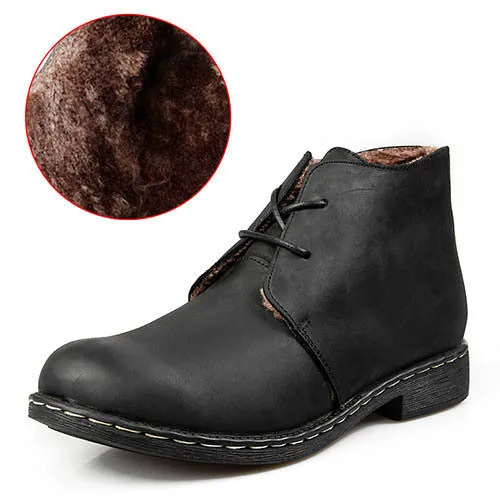 Mens Classic  Casual Ankle Leather Boots