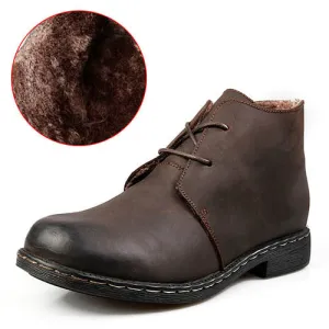 Mens Classic  Casual Ankle Leather Boots