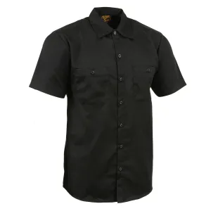 Milwaukee Leather MDM11669 Men's Black Button Up Heavy Duty Work Shirt