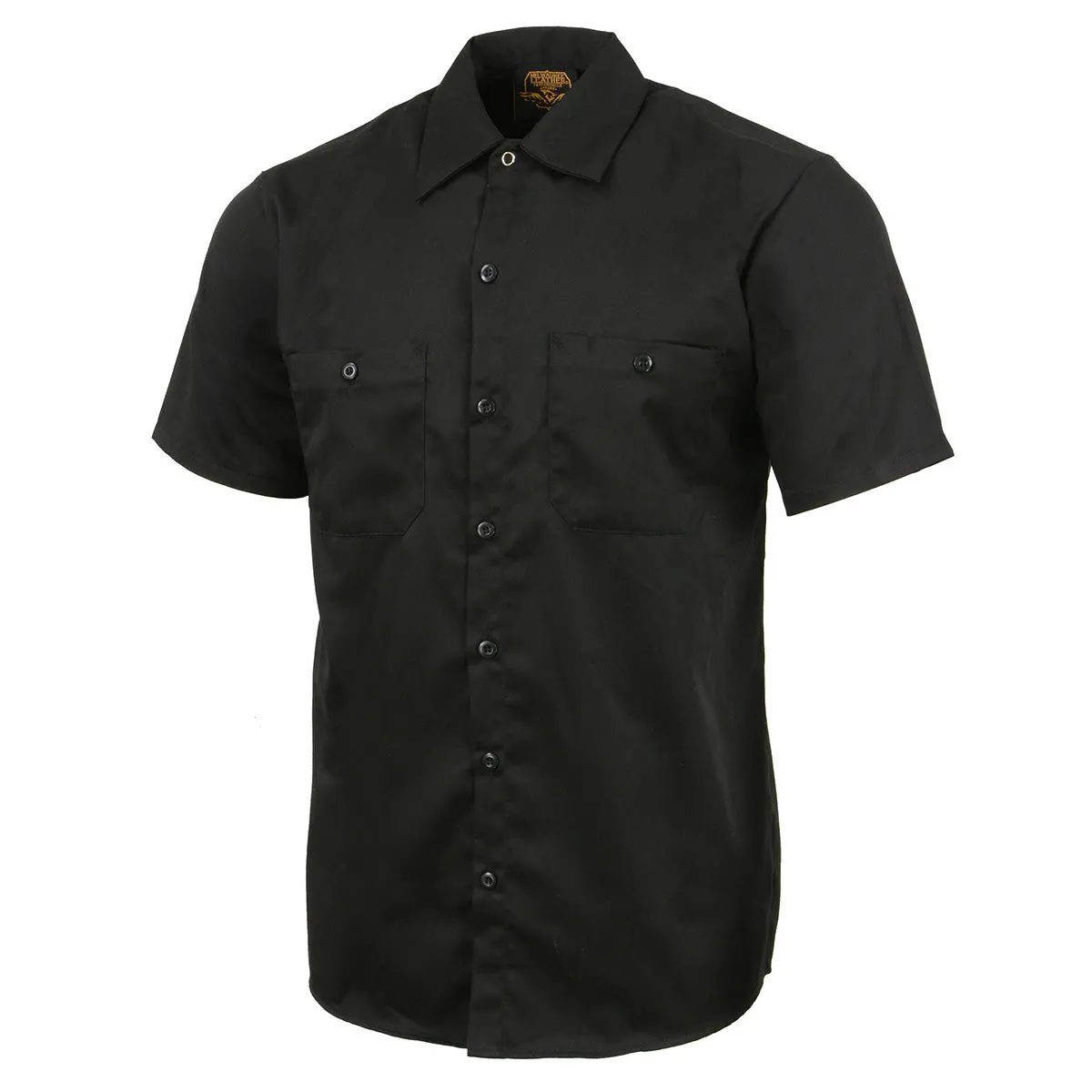 Milwaukee Leather MDM11669 Men's Black Button Up Heavy Duty Work Shirt