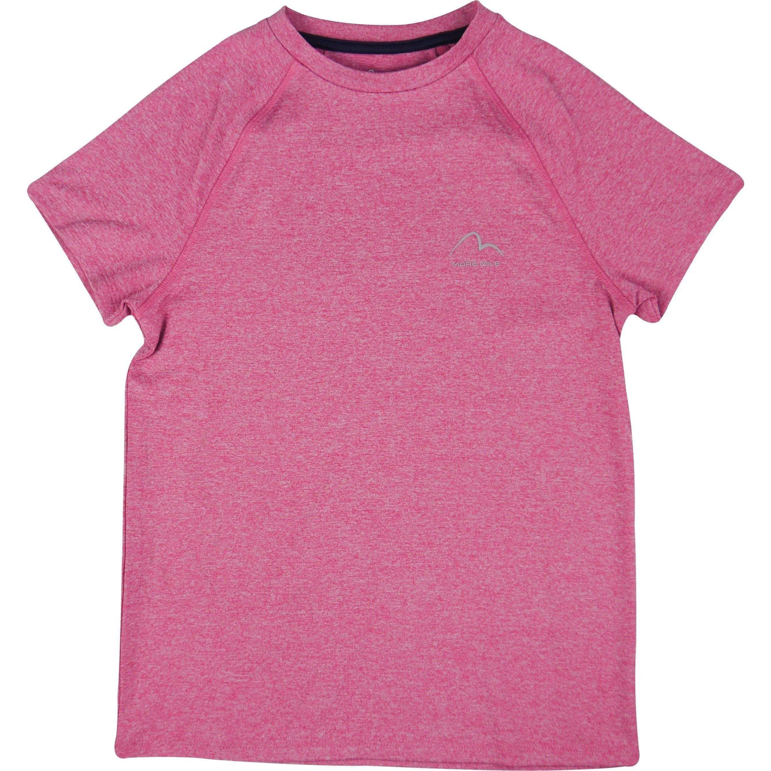 More Mile Train To Run Girls Short Sleeve Running Top - Pink