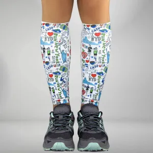 New York Doodle Compression Leg Sleeves