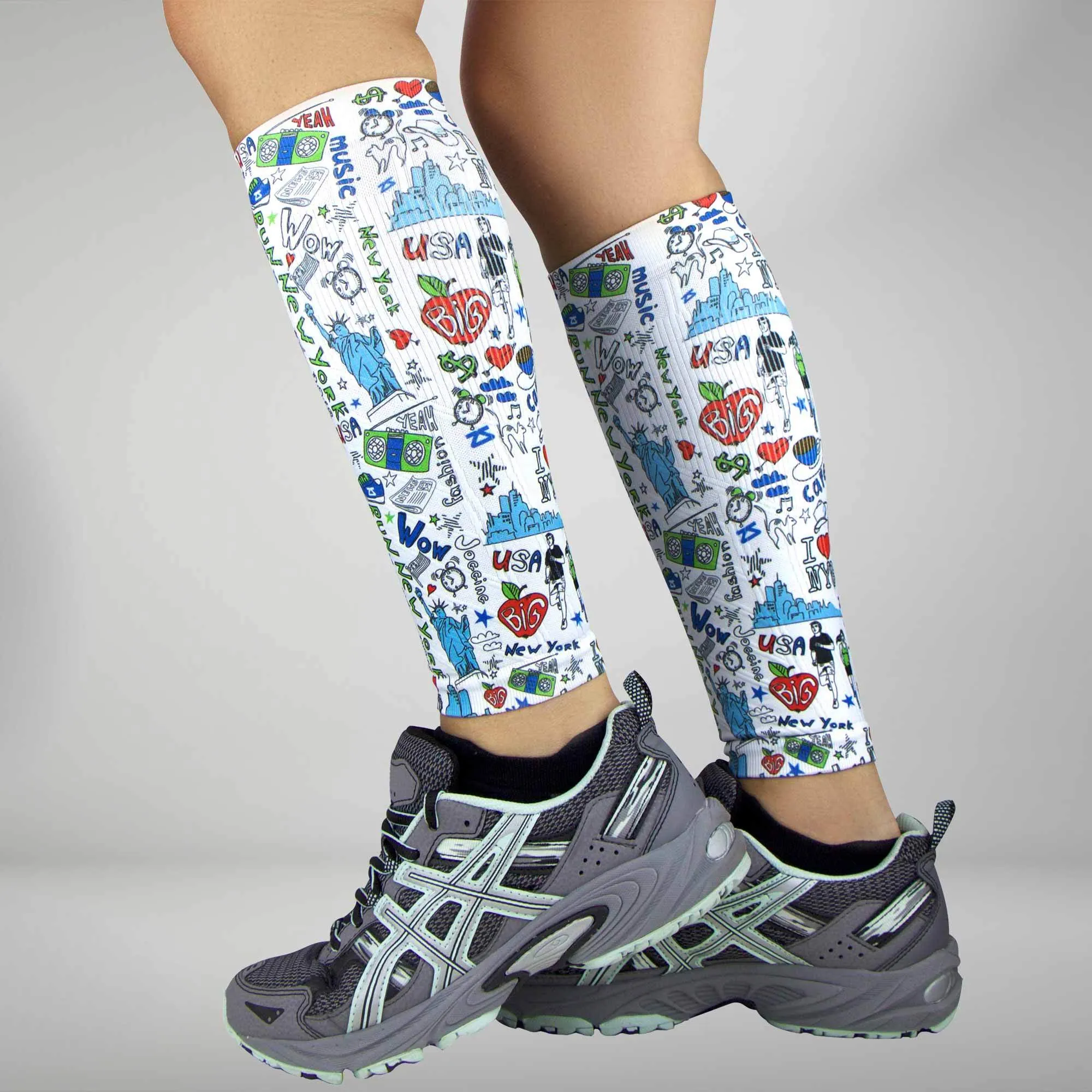 New York Doodle Compression Leg Sleeves