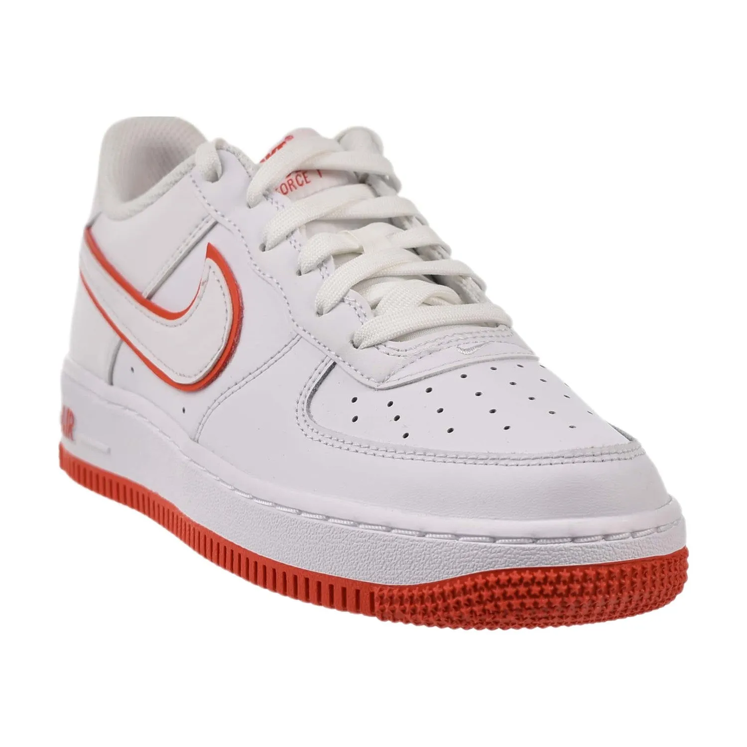 Nike Air Force 1 Low (GS) Big Kids' Shoes White Picante Red