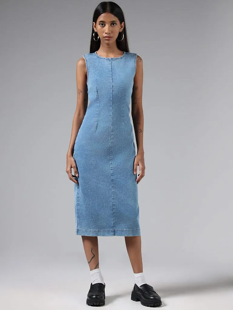 Nuon Solid Mid Blue Denim Dress