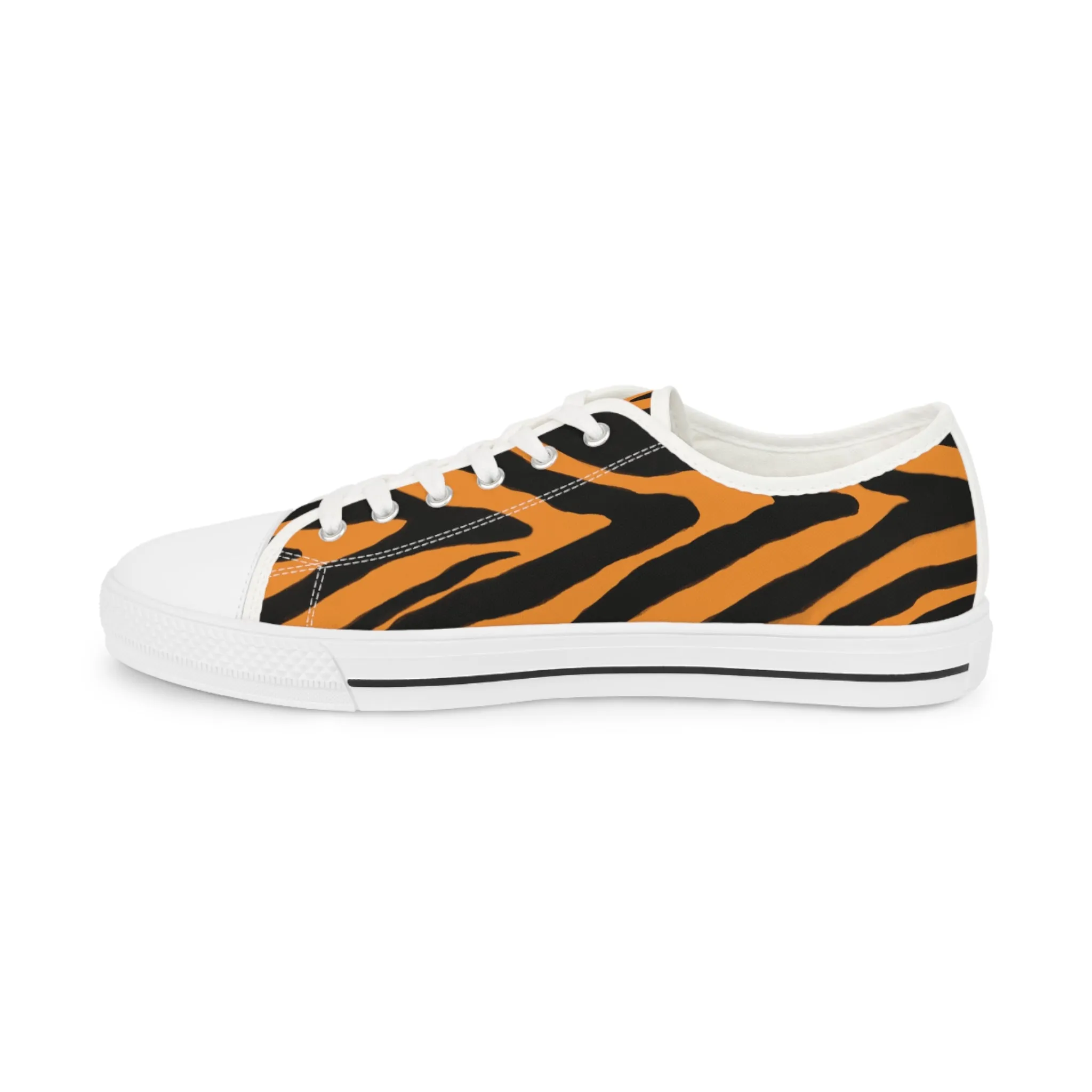 Orange Zebra Print Men's Sneakers, Best Animal Print Low Tops, Best Designer Men's Low Top Sneakers (US Size: 5-14)