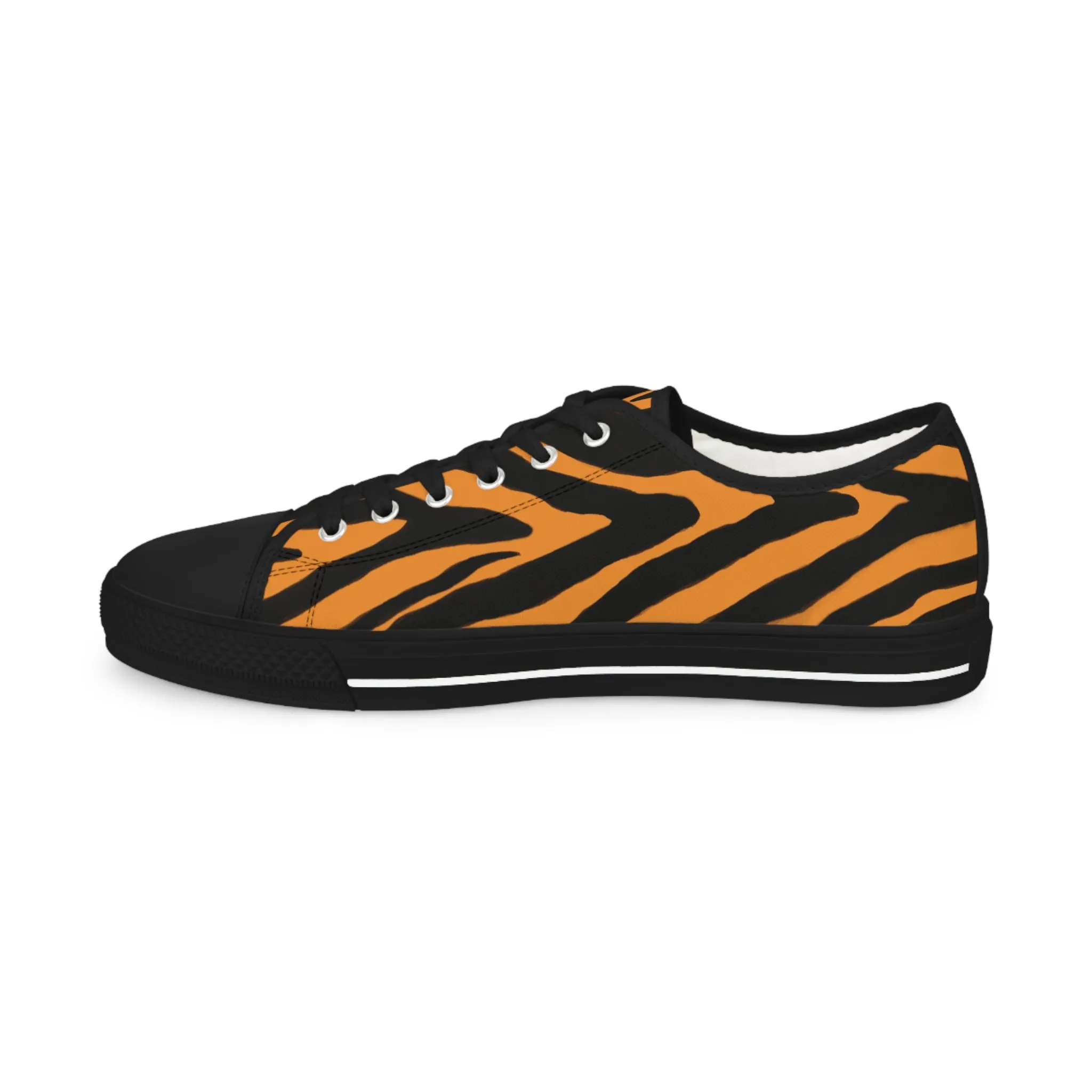 Orange Zebra Print Men's Sneakers, Best Animal Print Low Tops, Best Designer Men's Low Top Sneakers (US Size: 5-14)