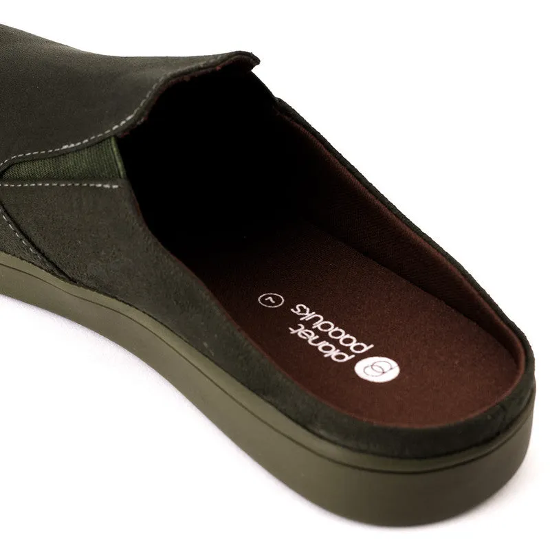 Paaduks Slip-Ons Mules for Men | Green | Vegan Suede