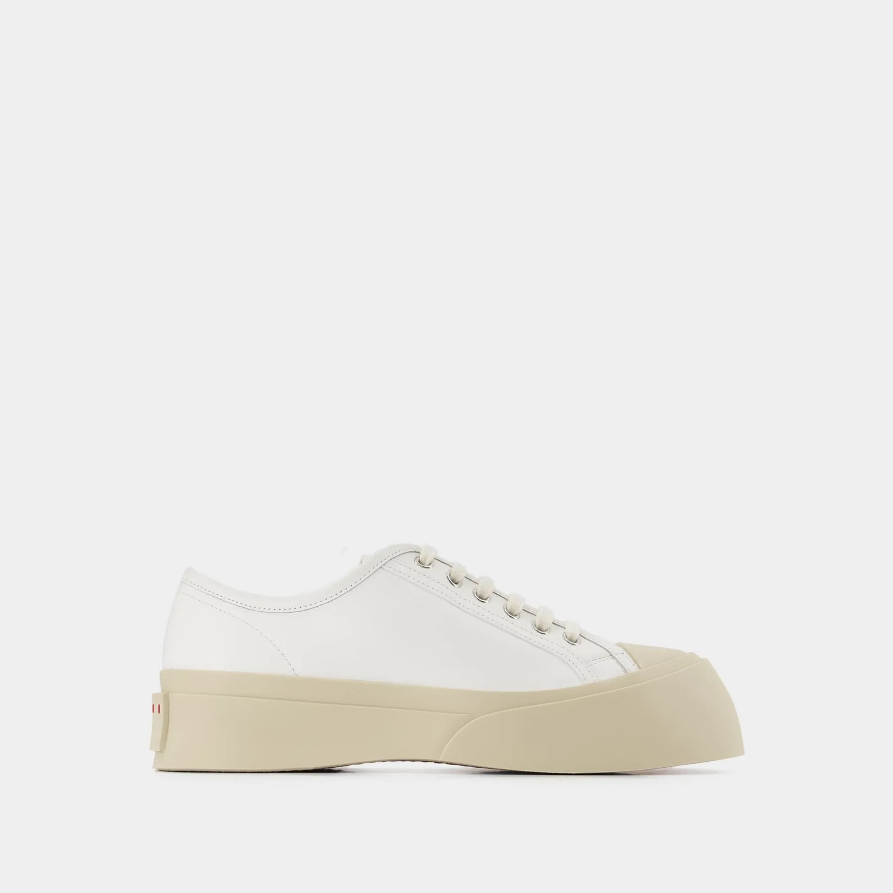 Pablo Lace-Up Sneakers - Marni - Leather - White