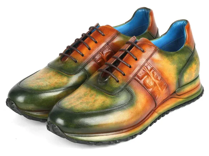 Paul Parkman Men's Green & Brown Patina Sneakers