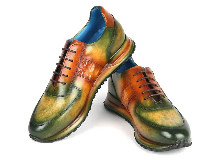 Paul Parkman Men's Green & Brown Patina Sneakers