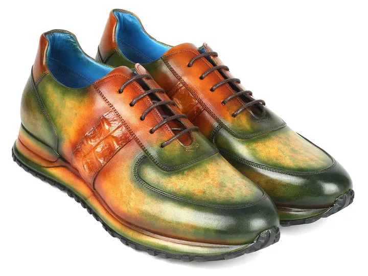 Paul Parkman Men's Green & Brown Patina Sneakers