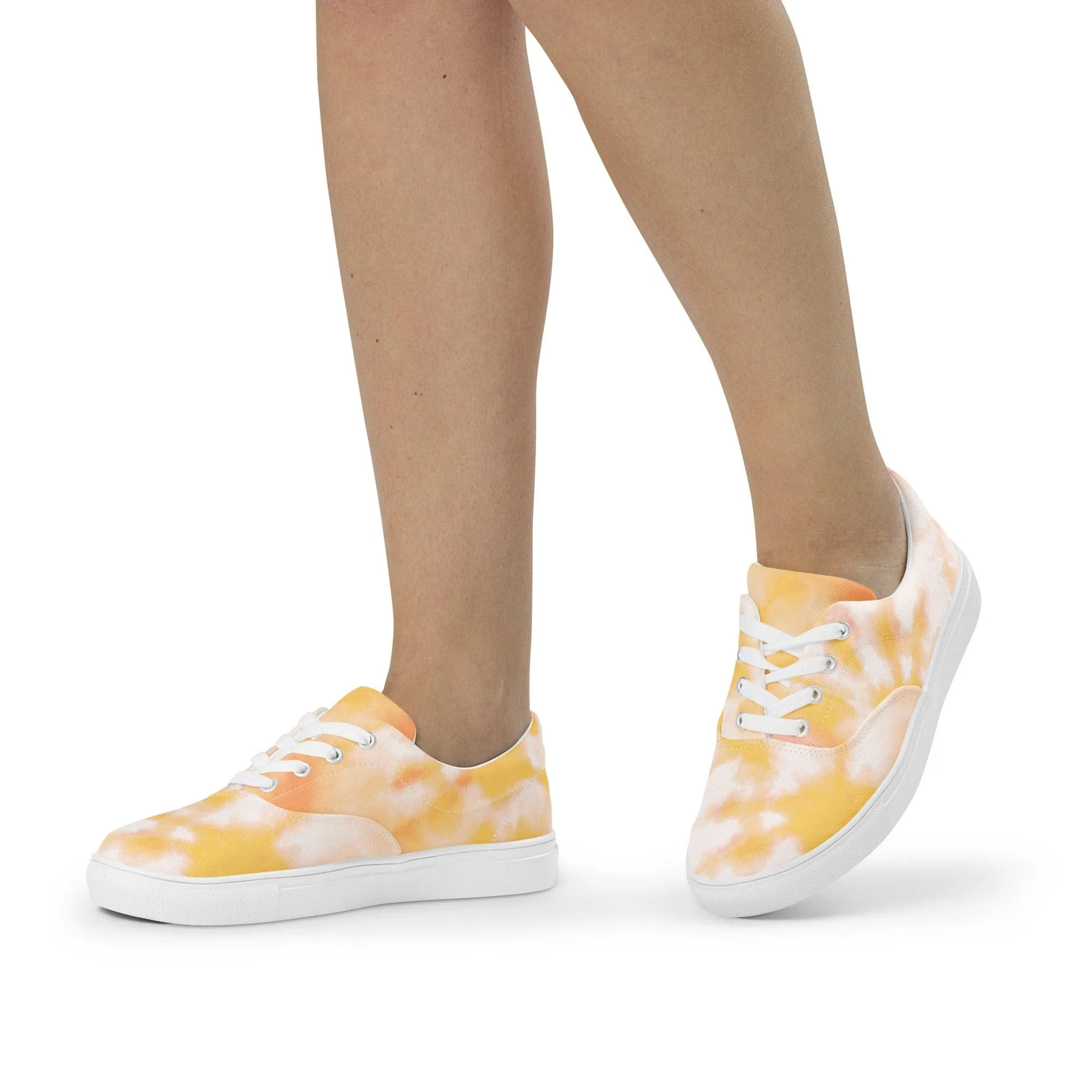 Peach Tie Dye Women’s Lace-up Canvas Shoes