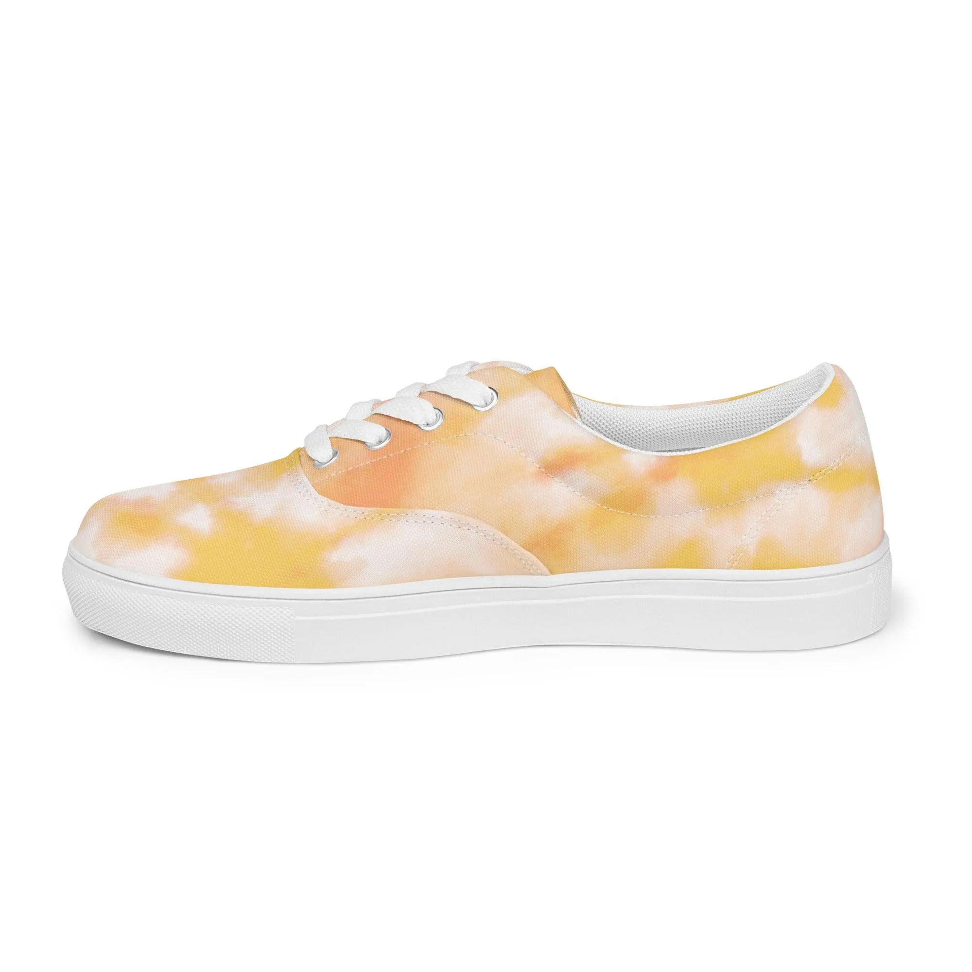 Peach Tie Dye Women’s Lace-up Canvas Shoes