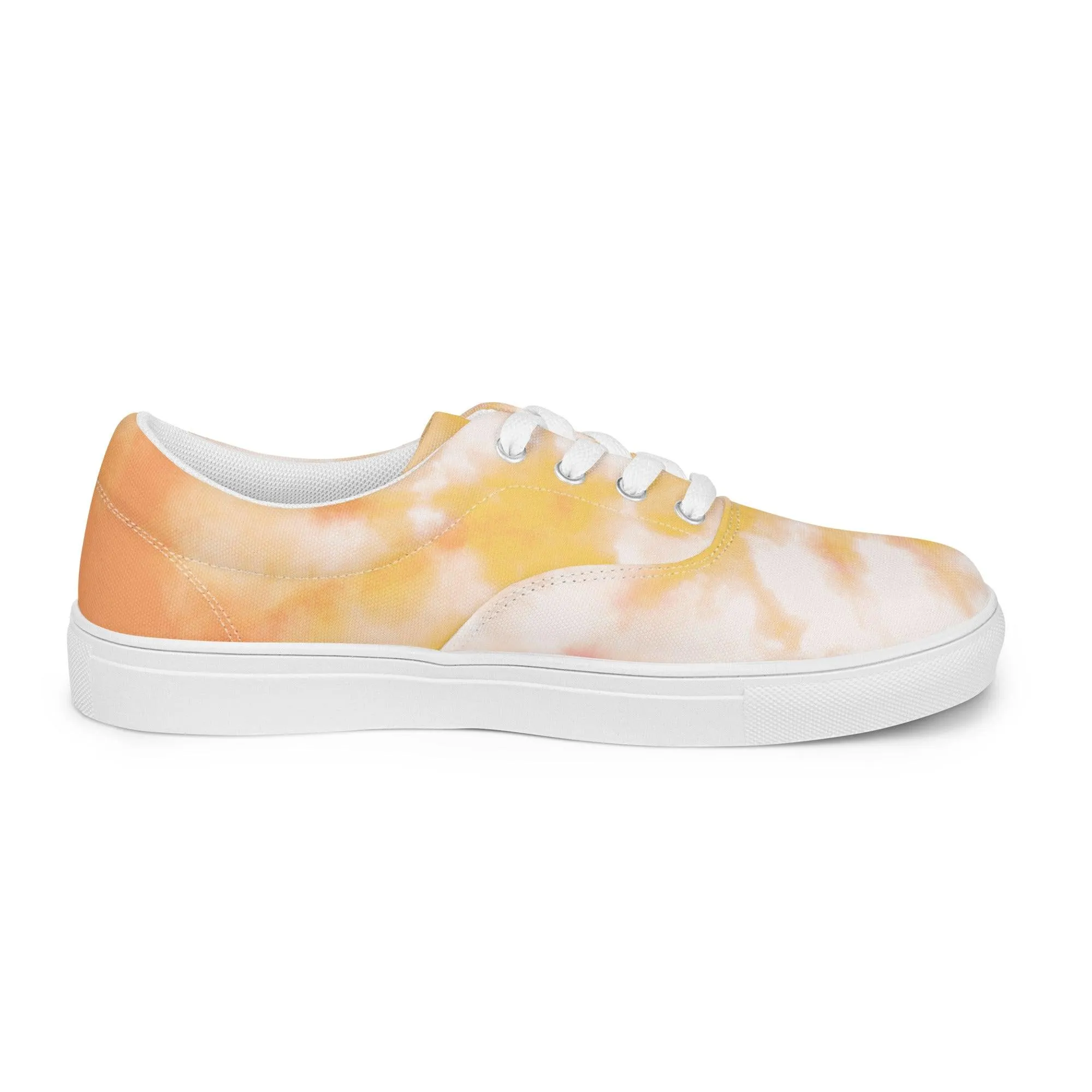 Peach Tie Dye Women’s Lace-up Canvas Shoes